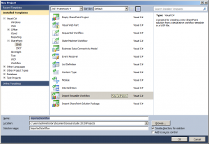 Import reusable workflow project