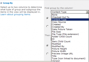 Group by content type